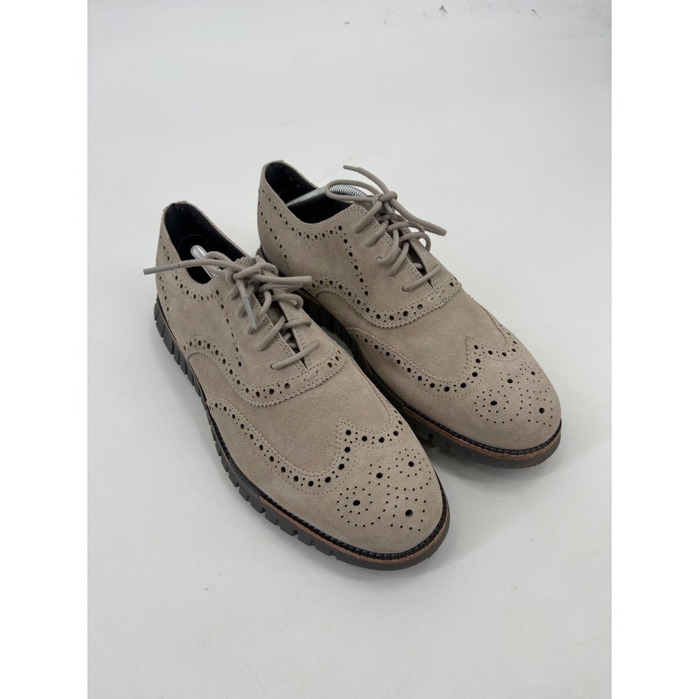 Cole Haan ZEROGRAND Wingtip Oxford Suede Gray C39017 Mens 11M FlowerFoam
